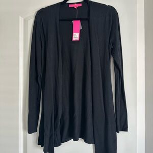 Lilly Pulitzer Dustin Black Open Front Cardigan